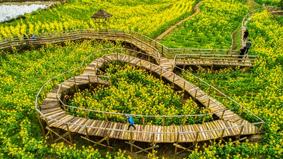 “心”型廊橋。廖濤 攝