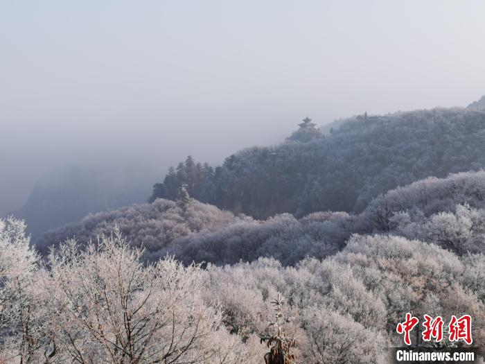 圖為連綿山脈，皆是白色。　徐振華 攝