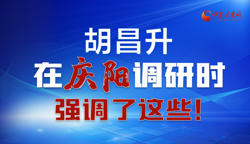 圖解|胡昌升在慶陽(yáng)調(diào)研時(shí)強(qiáng)調(diào)了這些！