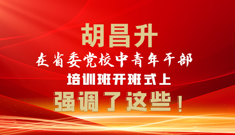 圖解|胡昌升在省委黨校中青年干部培訓(xùn)班開班式上強(qiáng)調(diào)了這些！