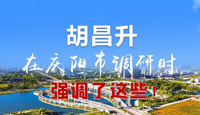圖解|胡昌升在慶陽市調研時強調了這些！
