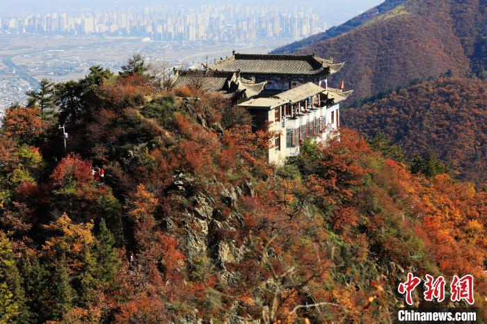 深秋，位于蘭州市榆中縣的興隆山，漫山遍野成五彩顏色。張?zhí)鞂?攝