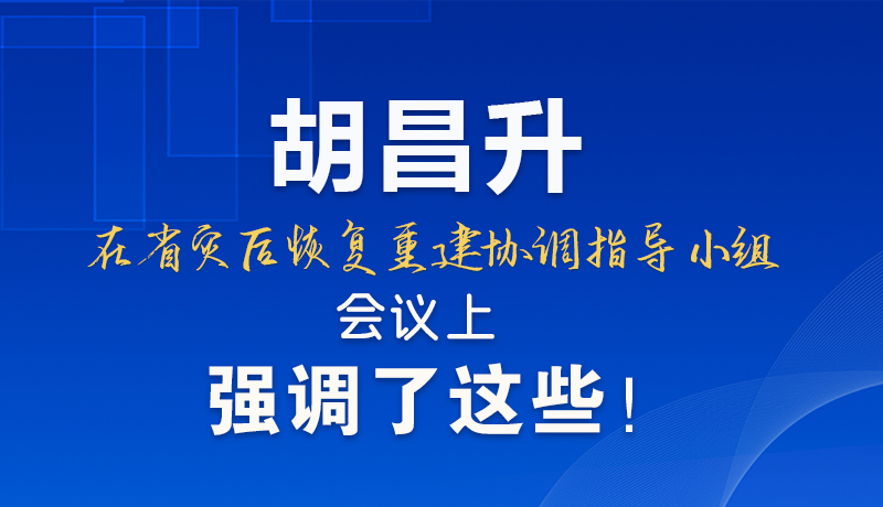 圖解|胡昌升在省災后恢復重建協(xié)調指導小組會議上強調了這些！