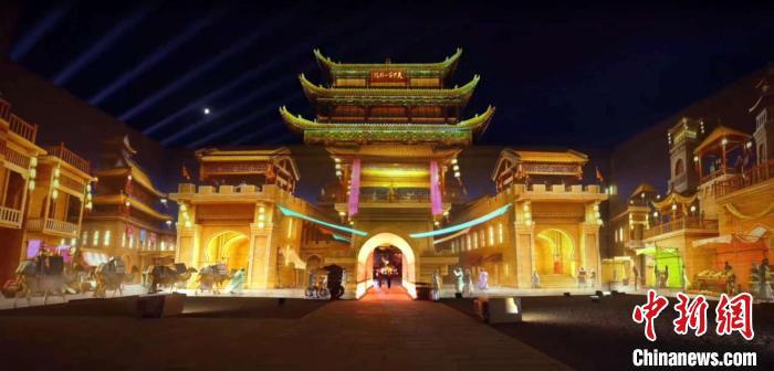 2024年7月15日，甘肅嘉峪關(guān)開(kāi)啟“夜游”模式。圖為夜游燈光劇《天下嘉峪關(guān)》光影效果。(甘肅嘉峪關(guān)關(guān)城景區(qū)供圖)