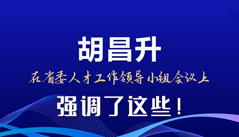 圖解|胡昌升在省委人才工作領導小組會議上強調(diào)了這些！
